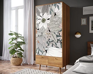 фото Шкаф двухстворчатый "Berber" принт 50 арт BB16/Print_50 в интерьере