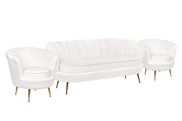 Комплект кресел и дивана ракушка Pearl Triple Beige в интернет-магазине