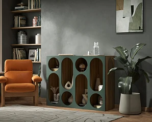 Стеллаж широкий ROSA арт. R16 в интерьере