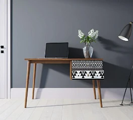 стильный Стол рабочий "Berber" принт 19 с одной тумбой арт BB20/Print_19 на заказ