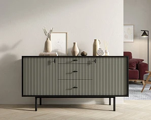 Комод две дверки и три ящика "Emerson" арт EM08/gray/L в интернет-магазине