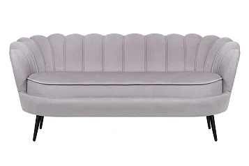 красивый Дизайнерский диван для гостиниц Pearl Triple Grey на черных ножках