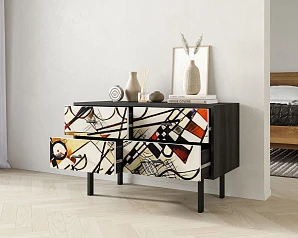 купить стильный Комод с четырьмя ящиками "Emerson" by Kandinsky арт EM05/Print_01