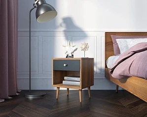 стильные Тумбочка "Berber" с открытой полкой 33 принт арт BB33/Print_33, разноцветная