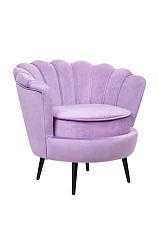 Низкое кресло ракушка Pearl Purple на черных ножках в интернет-магазине