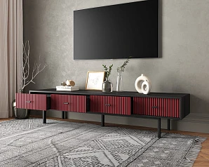 стильный Комод с четырьмя ящиками под TV "Emerson" арт EM06/red/L на заказ