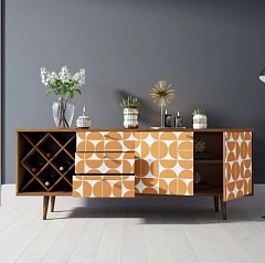 купить красивые Комод "Berber" удлиненный с бутылочницей 14 принт арт BB15/Print_14