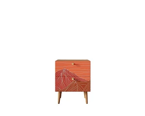 купить Тумбочка "Berber" с двумя ящиками 49 принт арт BB03/Print_49, разноцветная