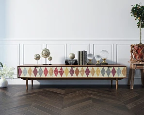 купить стильные Консоль под TV "Bruni print" с ящиками арт BR-21P в интернет-магазине