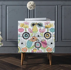 красивые Тумбочка "Berber" с двумя ящиками 3 принт арт BB03/Print_03, разноцветная