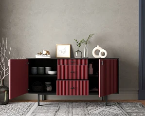 Комод две дверки и три ящика "Emerson" арт EM08/red/L в интернет-магазине