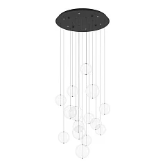 купить красивые 390333 Люстра диммируемая ESPARDELLO, 6X5,4W (LED), 3000K, 3060lm, ?580, сталь, черный/стекло, прозрачный в интернет-магазине