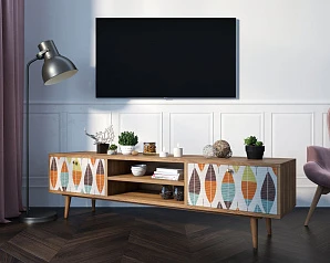 красивые Комод "Berber" с нишей низкий под TV принт 48 арт BB49/Print_48 на заказ