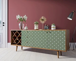 фото Комод "Berber" удлиненный с бутылочницей 12 принт арт BB15/Print_12 в интерьере