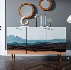 купить стильные Комод "Berber" с двумя дверками и ящиками принт 11 арт BB17/Print_11 в интернет-магазине