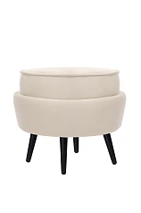 купить Пуф Pearl Adorn Beige на черных ножках