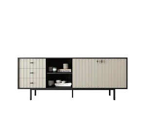 фото Комод с дверками и нишей "Emerson" арт EM15/milky/L