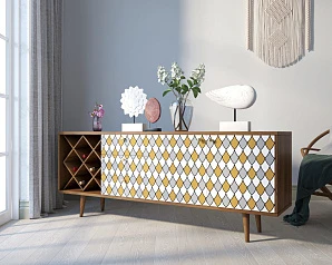 фото Комод "Berber" удлиненный с бутылочницей 22 принт арт BB15/Print_22