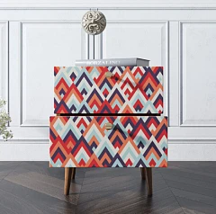 купить стильные Тумбочка "Berber" с двумя ящиками 2 принт арт BB03/Print_02, разноцветная в интернет-магазине