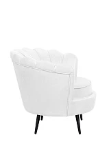 Низкое кресло ракушка Pearl White на черных ножках в интернет-магазине