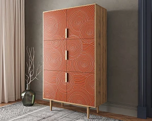 заказать Большой комод с шестью дверками "Line" R20/red в интернет-магазине