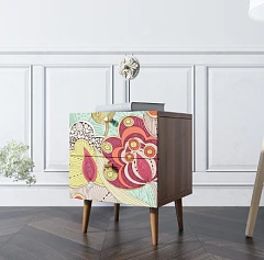 красивые Тумбочка "Berber" с двумя ящиками 6 принт арт BB03/Print_06, разноцветная на заказ