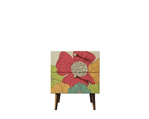 Тумбочка "Berber" с двумя ящиками 5 принт арт BB03/Print_05, разноцветная