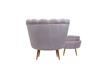 купить Кресло с пуфом ракушка Pearl Grey