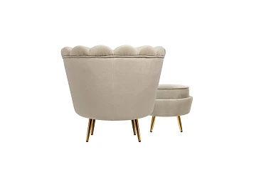 Кресло с пуфом ракушка Pearl Taupe в интернет-магазине