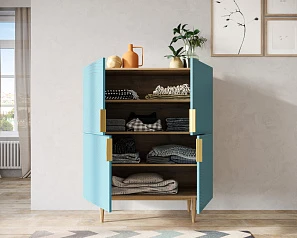 Большой комод с четырьмя дверками "Line" LN03/GR1/blue на заказ в интернет-магазине