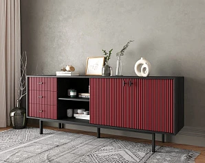 купить красивый Комод с дверками и нишей "Emerson" арт EM15/red/L