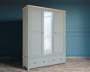красивый Шкаф двустворчатый широкий "Jules Verne" серый арт JV26ETGG