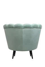 заказать Низкое кресло ракушка Pearl Green на черных ножках
