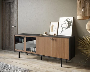 купить стильный Комод со стеклянными и глухими дверками "Emerson" арт EM13 в интернет-магазине