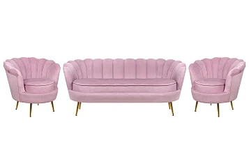 Комплект кресел и дивана ракушка Pearl Triple Pink