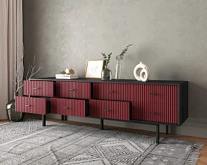 Комод с восемью ящиками "Emerson" арт EM03/red/L