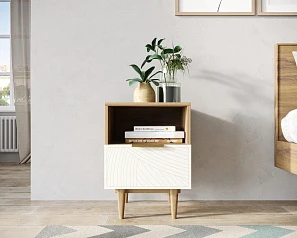 фото Тумбочка с нижним ящиком "Line" LN09/GR1/beige