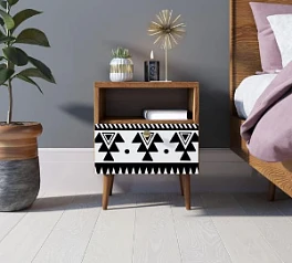 красивые Тумбочка "Berber" с одним ящиком 19 принт арт BB06/Print_19, разноцветная в интернет-магазине