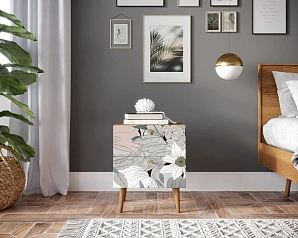 купить красивые Тумбочка "Berber" с двумя ящиками 50 принт арт BB03/Print_50, разноцветная