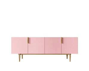 Комод под TV с четыремя дверками "Line" LN06/GR1/pink в интерьере