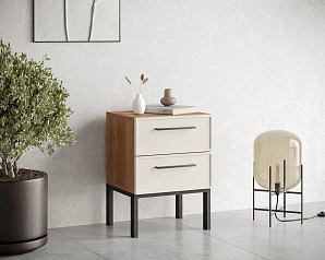 Тумбочка с двумя ящиками "Nicole" арт NEM16 Белый в интернет-магазине