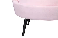 Низкое кресло ракушка Pearl розовый V2 на черных ножках