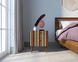 Тумбочка "Berber" с двумя ящиками 20 принт арт BB03/Print_20, разноцветная на заказ