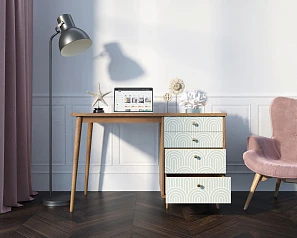 Стол рабочий "Berber" принт 34 с одной тумбой арт BB31/Print_34 в интернет-магазине