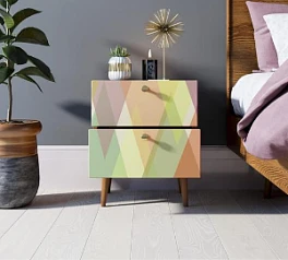 красивые Тумбочка "Berber" с двумя ящиками 16 принт арт BB03/Print_16, разноцветная в интернет-магазине