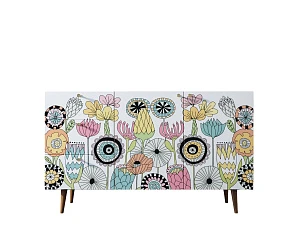 Комод "Berber" с двумя дверками и ящиками принт 3 арт BB17/Print_03 в интерьере