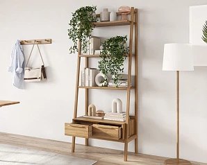 Узкий стеллаж "Bruni" с двумя ящиками арт BR30