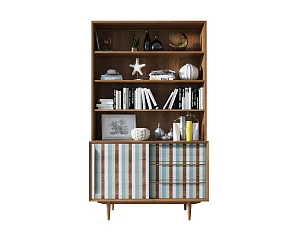 Стеллаж "Bruni print 1" с дверками арт BR-01/print_1 на заказ