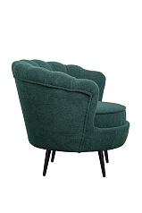 купить Низкое кресло ракушка Pearl зеленый Boucle на черных ножках