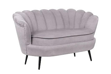 Диван ракушка Pearl Double Grey на черных ножках в интернет-магазине